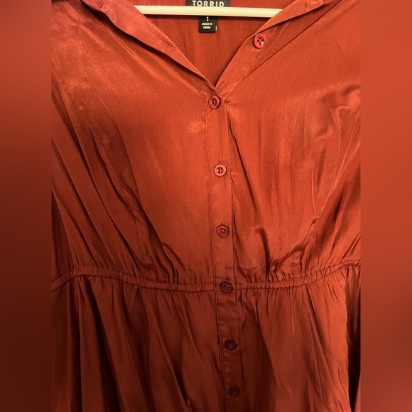 Torrid Rust/Red/Brown tunic tank top w/ buttons - Plus Size 1X - Picture 5 of 5